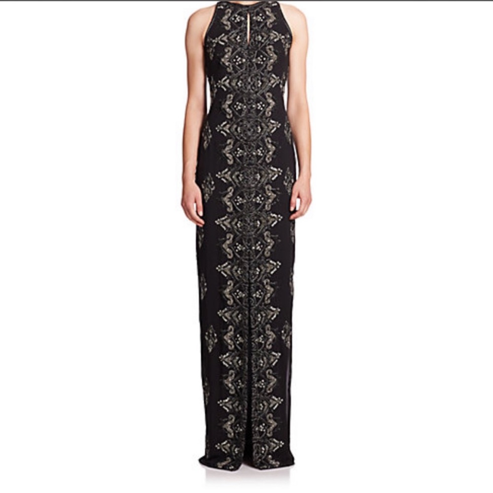 Badgley Mischka Embellished Keyhole Gown